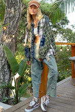 Load image into Gallery viewer, POL Patchwork Plaid Button Up Shirt