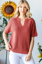 Load image into Gallery viewer, First Love Notched Short Sleeve Knit Top