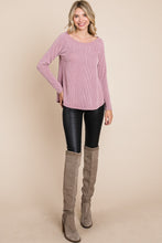 Load image into Gallery viewer, Super Lady Rib Texture Boat Neck Top