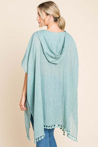 Cotton Bleu by Nu Label Tassel Hem Hooded Cover Up