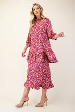 Load image into Gallery viewer, Celeste Floral Ruffled Top and Midi Skirt Set