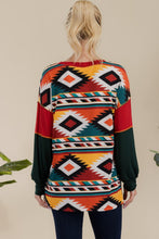 Load image into Gallery viewer, Celeste Exposed Seam Printed Color Block T-Shirt