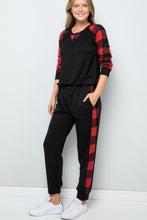 Load image into Gallery viewer, Celeste Design Plaid Side Print Sweatpants