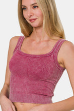 Load image into Gallery viewer, Zenana Washed Ribbed Scoop Neck Wide Strap Tank