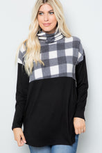Load image into Gallery viewer, Celeste Pocketed Plaid Turtleneck Long Sleeve Blouse