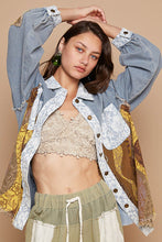 Load image into Gallery viewer, POL Raw Hem Twill Contrast Button Up Shacket