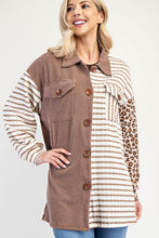 Load image into Gallery viewer, Celeste Leopard Contrast Button Up Shacket