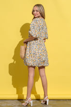 Load image into Gallery viewer, And The Why Floral Surplice Puff Sleeve Dress