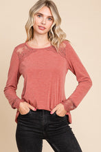 Load image into Gallery viewer, Super Lady Lace Detail Round Neck T-Shirt