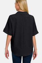 Load image into Gallery viewer, Zenana Texture Collared Neck Short Sleeve Top