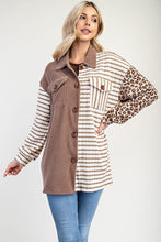 Load image into Gallery viewer, Celeste Leopard Contrast Button Up Shacket