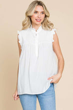 Load image into Gallery viewer, Culture Code Frill Edge Smocked Sleeveless Top