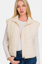 Load image into Gallery viewer, Zenana Zip Up Cropped Puffer Vest with Pockets