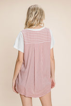 Load image into Gallery viewer, Cotton Bleu by Nu Label Contrast Striped Short Sleeve T-Shirt