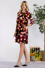 Load image into Gallery viewer, Celeste Geometric Round Neck Dress with Pockets