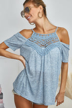 Load image into Gallery viewer, BiBi Front Crochet Lace Adjustable Strap Top