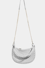 Load image into Gallery viewer, Fame PU Leather Basket Weave Half Moon Bag