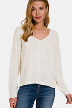 Load image into Gallery viewer, Zenana V-Neck Dropped Shoulder Long Sleeve T-Shirt