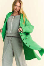 Load image into Gallery viewer, Davi &amp; Dani Side Slit Button Up Hooded Cardigan