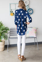 Load image into Gallery viewer, Heimish Roll-Tab Sleeve Star Print Top