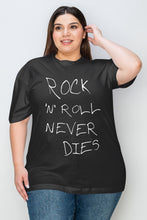 Load image into Gallery viewer, Simply Love ROCK N ROLL NEVER DIES Graphic T-Shirt