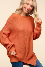Load image into Gallery viewer, Haptics Side Slit Texture Asymmetric Sweater