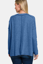 Load image into Gallery viewer, Zenana Exposed Seam Brushed Round Neck Sweater