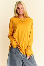 Load image into Gallery viewer, Davi &amp; Dani Solid Color Boat Neck Long Sleeve T-Shirt