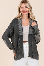 Load image into Gallery viewer, Mittoshop Contrast Patch Open Front Mineral Wash Cardigan
