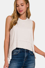 Load image into Gallery viewer, Zenana Slit High-Low Round Neck Tank