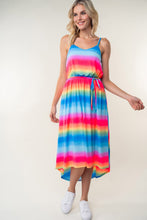 Load image into Gallery viewer, White Birch Ombre Striped Midi Cami Dress