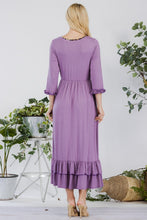 Load image into Gallery viewer, Celeste Layered Ruffle Hem Dress with Pockets