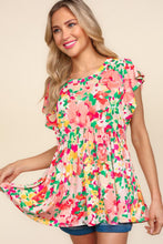 Load image into Gallery viewer, Haptics Floral Peplum Babydoll Blouse