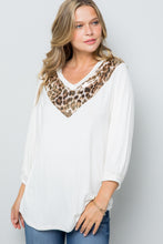 Load image into Gallery viewer, Celeste Leopard Contrast Balloon Sleeve Top