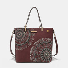 Load image into Gallery viewer, Nicole Lee USA Metallic Stitching Embroidery Inlaid Rhinestone Tote Bag