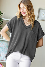 Load image into Gallery viewer, Heimish Front Pocket Short Sleeve Ribbed Top