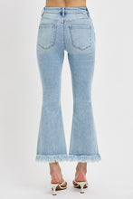 Load image into Gallery viewer, RISEN Full Size Raw Hem Distressed Cropped Flare Jeans Plus Size