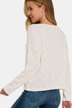 Load image into Gallery viewer, Zenana V-Neck Dropped Shoulder Long Sleeve T-Shirt