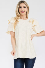 Load image into Gallery viewer, Celeste Ruffle Layered Short Sleeve Daisy Floral Top