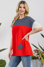 Load image into Gallery viewer, Celeste Ribbed Star Color Block T-Shirt