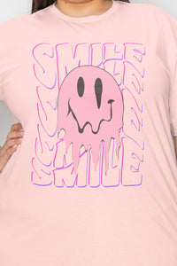 Simply Love Smile-Face Graphic T-Shirt