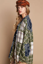 Load image into Gallery viewer, POL Patchwork Plaid Button Up Shirt