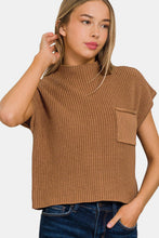 Load image into Gallery viewer, Zenana Mock Neck Short Sleeve Cropped Sweater