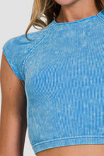 Load image into Gallery viewer, Zenana Ribbed Round Neck Cropped Top