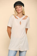 Load image into Gallery viewer, Celeste Crisscross Cutout Short Sleeve T-Shirt