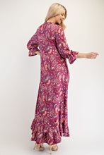 Load image into Gallery viewer, Celeste Ruffle Hem Paisley Round Neck Dress