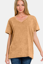Load image into Gallery viewer, Zenana Washed Short Sleeve V-Neck T-Shirt