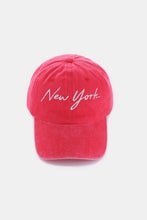 Load image into Gallery viewer, Zenana Washed Embroidered City Baseball Cap