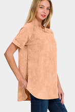 Load image into Gallery viewer, Zenana Heathered Round Neck Short Sleeve Top