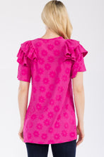 Load image into Gallery viewer, Celeste Ruffle Layered Short Sleeve Daisy Floral Top